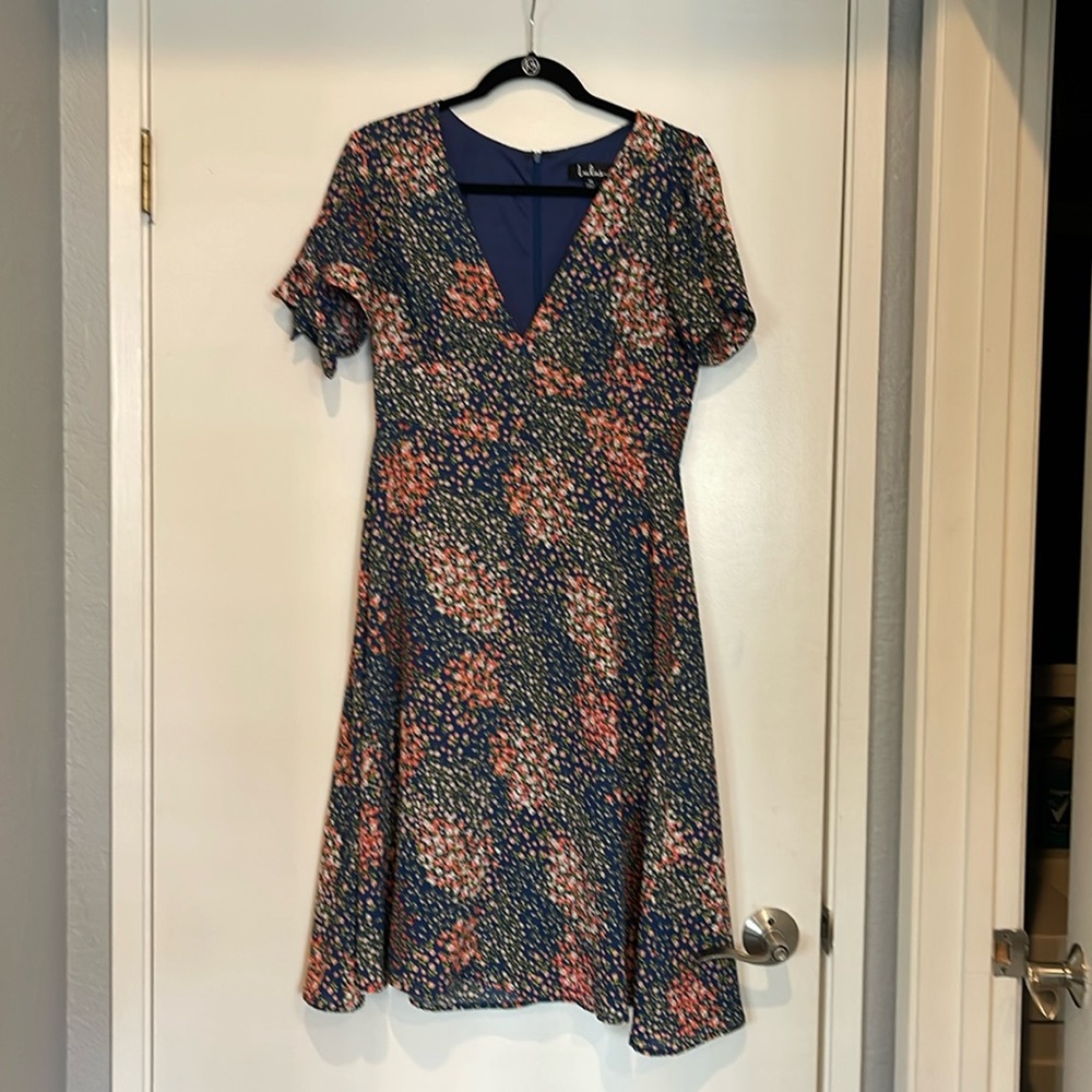 Midi Navy & Pink Floral LuLu’s Dress